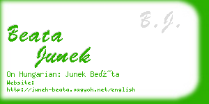 beata junek business card